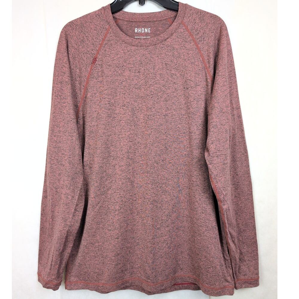 Rhone Reign Old Rose heather long sleeve jersey crewneck shirt Size L Active